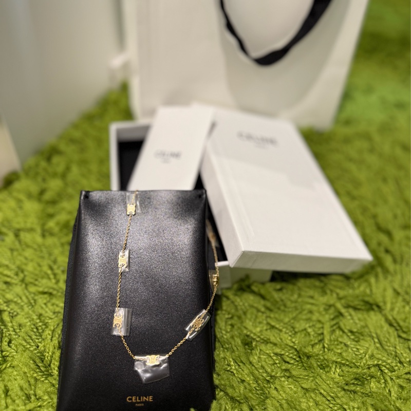 Celine 思琳 迷你凱旋項鍊 金色飾面黃銅 Mini Triomphe Necklace-5