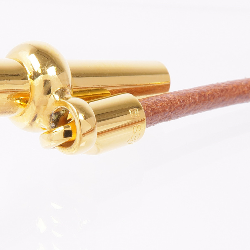 HERMES 皮革Glenan Double Tour Bracelet金扣手帶-7