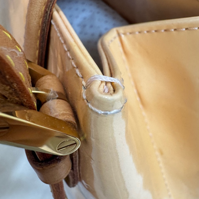 Louis Vuitton 黃色漆皮壓紋肩背包-18