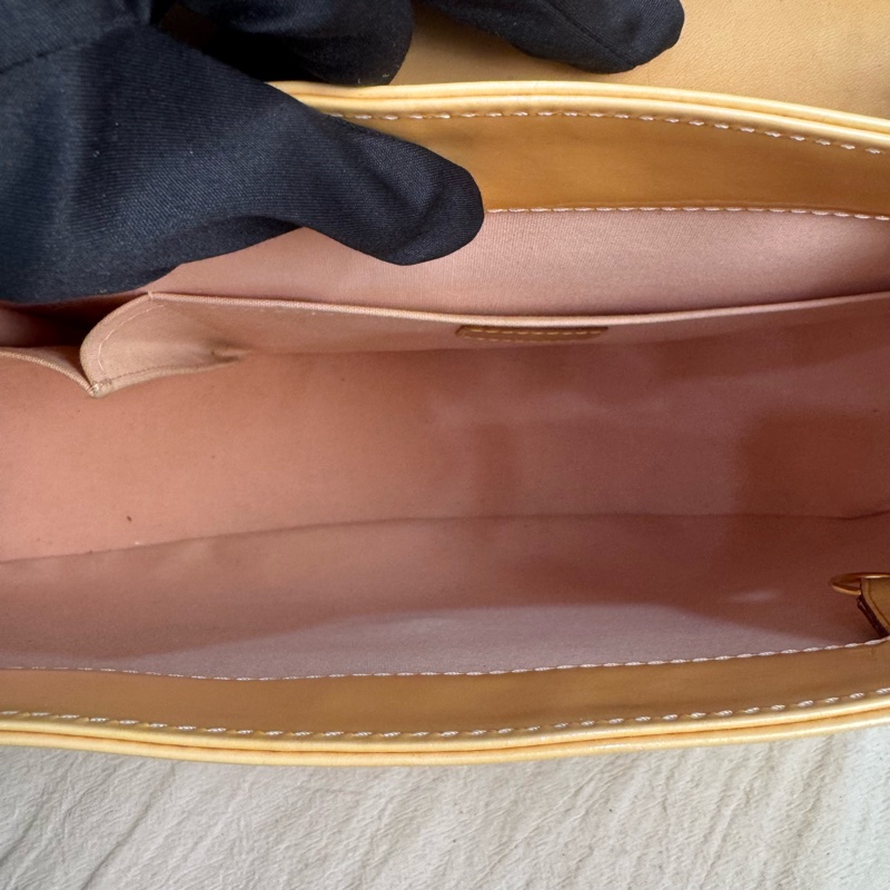 Louis Vuitton 黃色漆皮壓紋肩背包-25