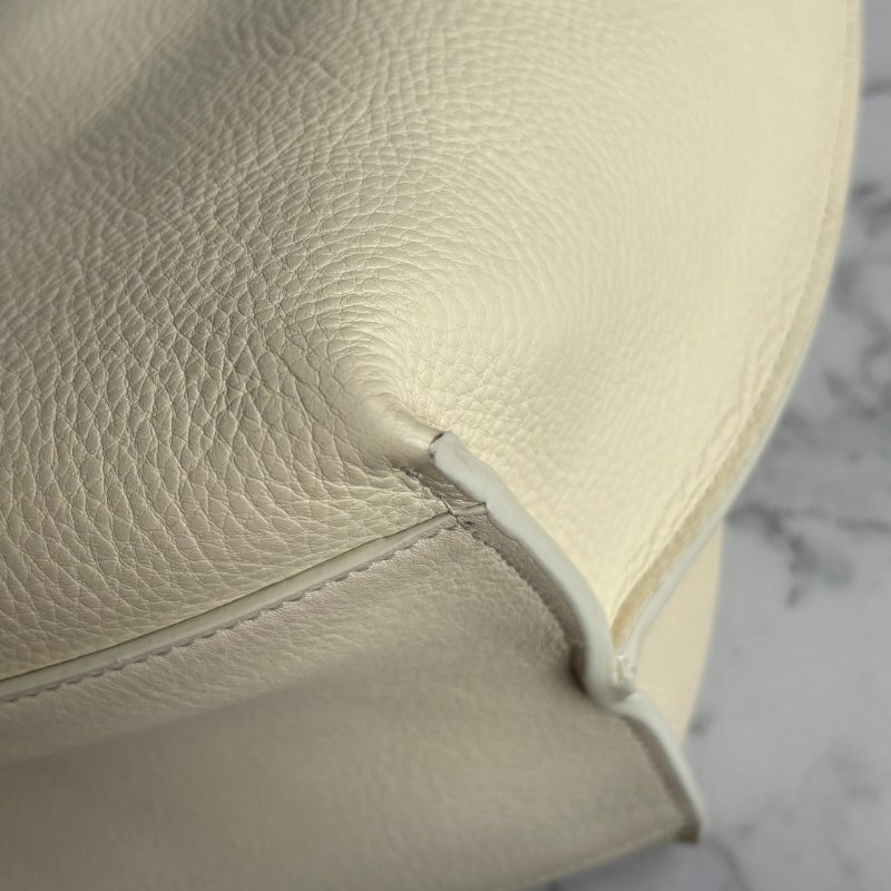 ::Chloe:: Vick Leather Tote 字母 米白色藍紅條紋牛皮托特包 肩背包 購物包-18