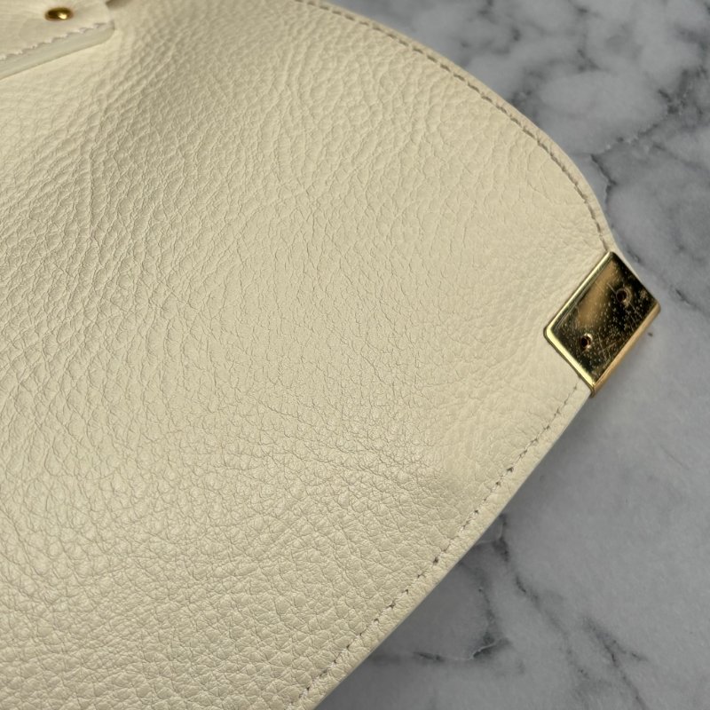 ::Chloe:: Vick Leather Tote 字母 米白色藍紅條紋牛皮托特包 肩背包 購物包-19