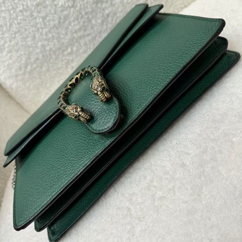 Gucci 鑽扣祖母綠 牛皮酒神中號 高價款 98新 配件塵袋-2