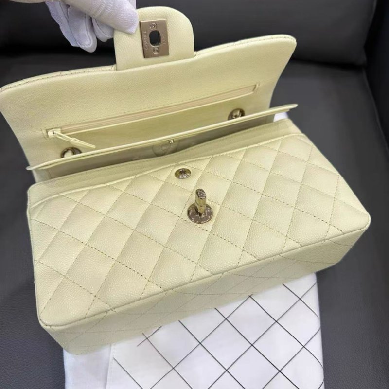 Chanel CF 小號23k 小雞黃 荔枝皮金扣 全新-1