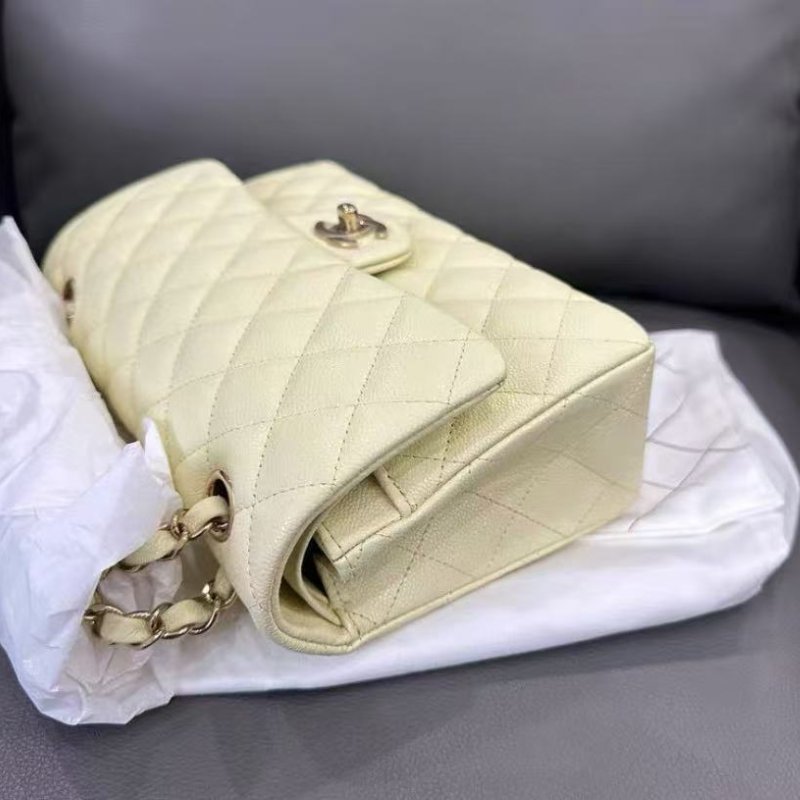 Chanel CF 小號23k 小雞黃 荔枝皮金扣 全新-2