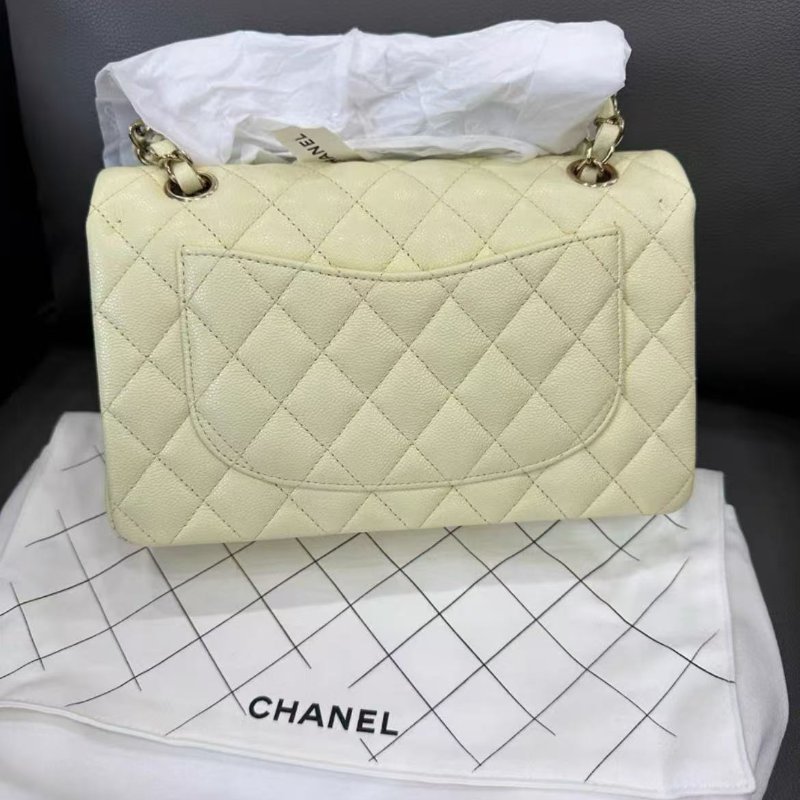 Chanel CF 小號23k 小雞黃 荔枝皮金扣 全新-5