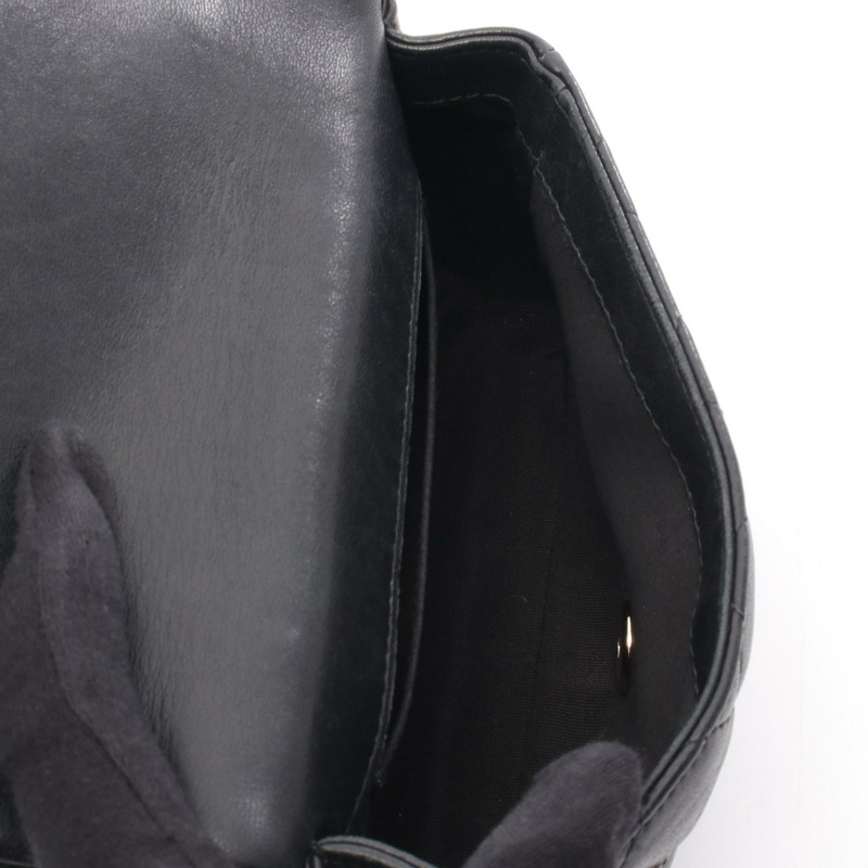 CHANEL Matelasse 小號翻蓋單肩包 AS1436 小羊皮 黑色 二手 女士-2