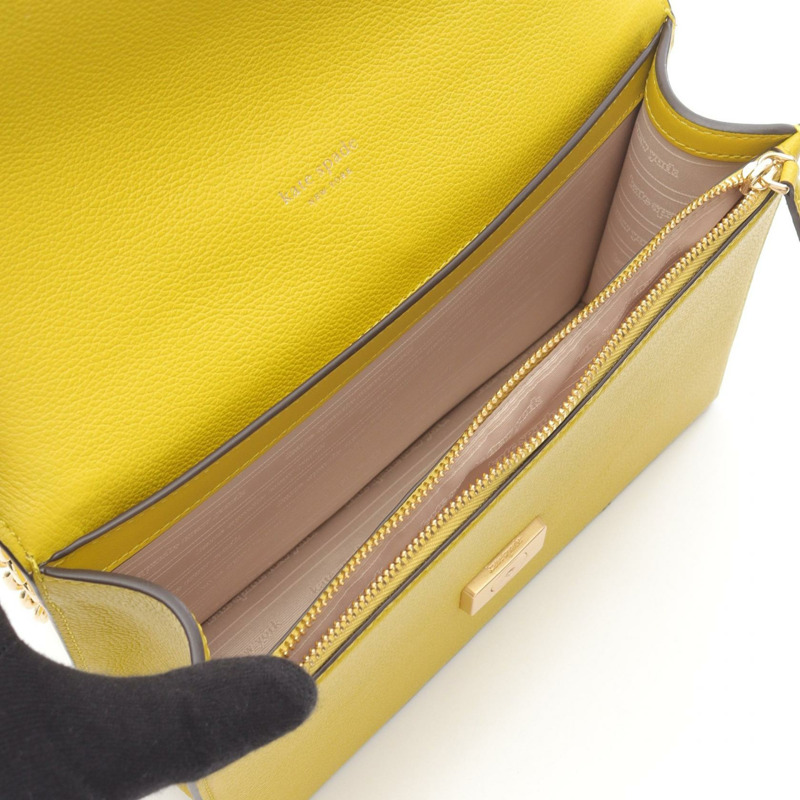 Kate Spade Deco 鏈條單肩包，皮革材質，綠色，二手，女士，金色五金-2