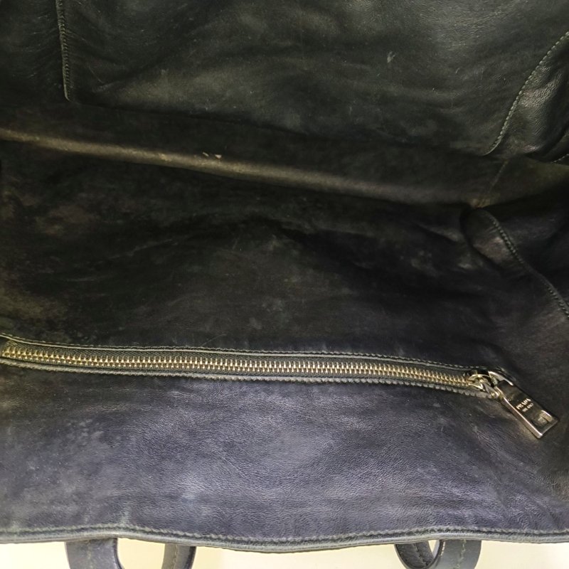 PRADA Tote 托特包 黑色 牛皮 標誌 鉚釘 單肩包 手提包-11