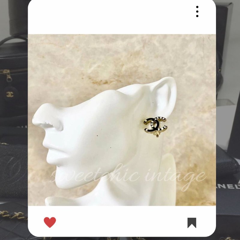 💖9 月新品上架 🔥 ✨經典款!香奈兒 Chanel 黑金珍珠 CC耳夾 🔥 香奈兒熱賣款 香奈兒耳環 CHANEL EARRING-3