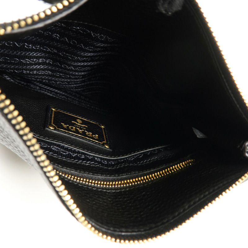 PRADA 牛皮皮革Shoulder Bag金扣肩背袋-4