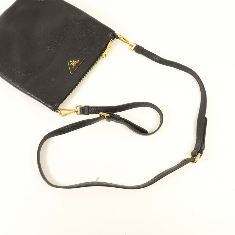 PRADA 牛皮皮革Shoulder Bag金扣肩背袋-6