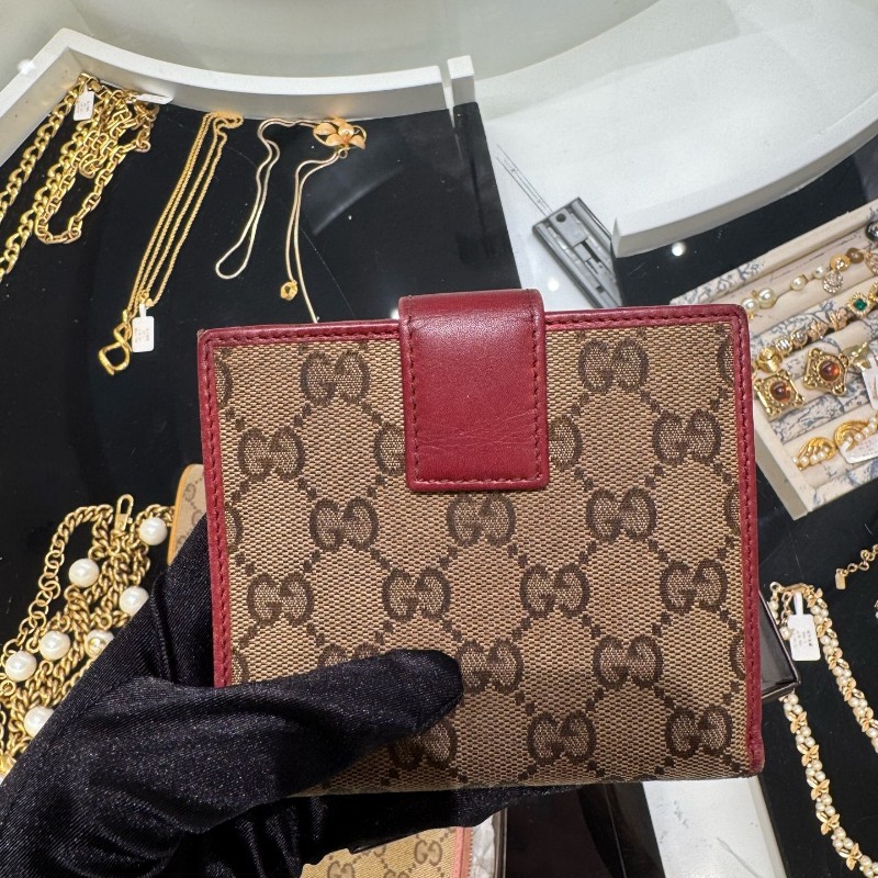 Gucci古馳 愛心老花短夾 銀包 錢包-2