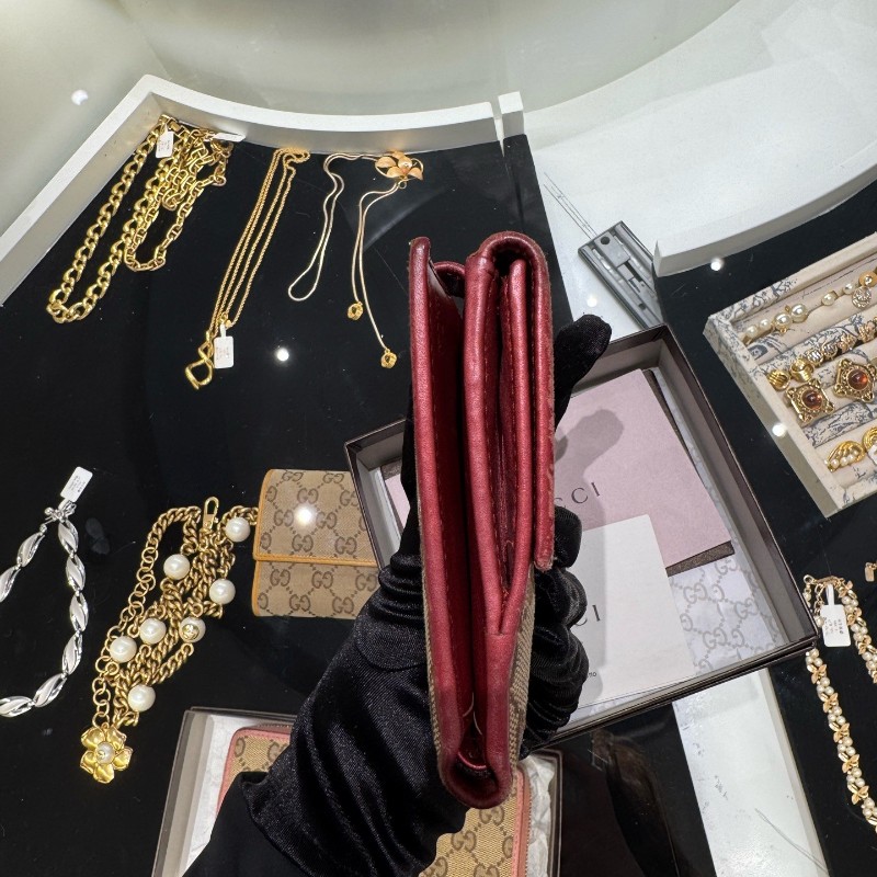 Gucci古馳 愛心老花短夾 銀包 錢包-3