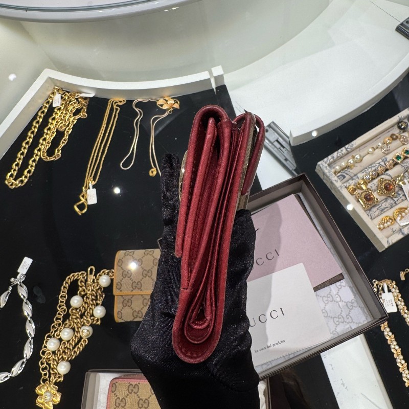 Gucci古馳 愛心老花短夾 銀包 錢包-4