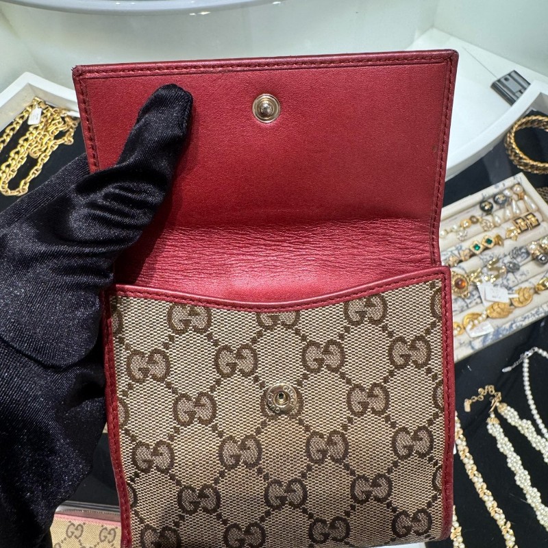 Gucci古馳 愛心老花短夾 銀包 錢包-6