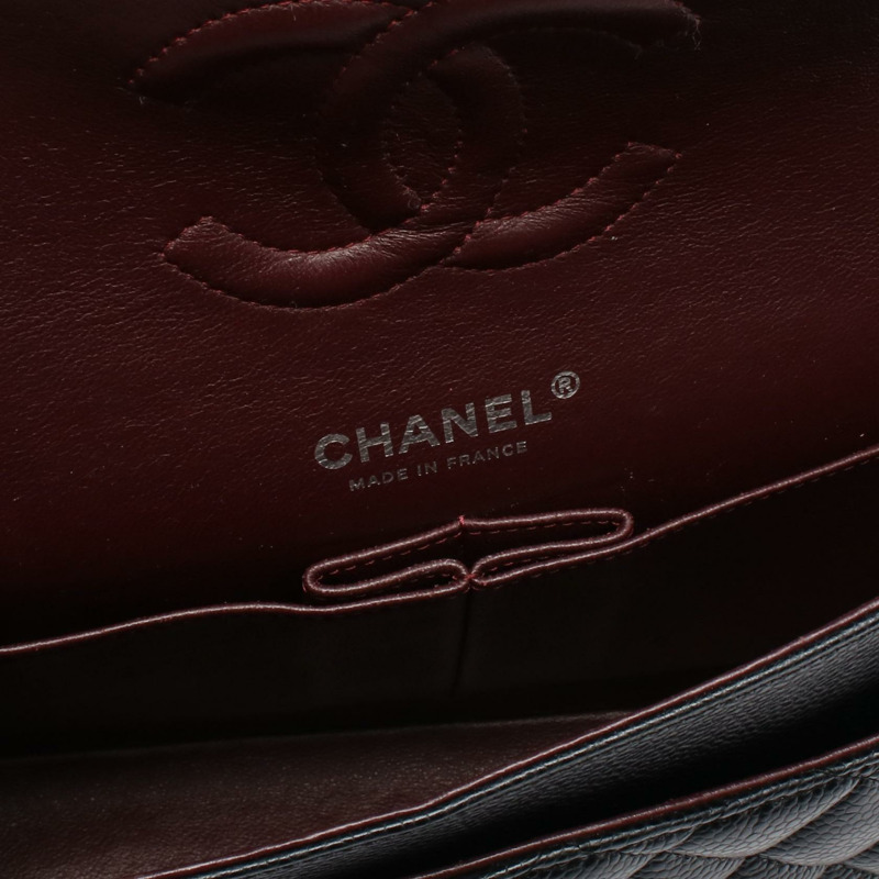 CHANEL Matelasse W 翻蓋鏈條單肩包 A01112 皮革黑色二手女款 SHW-3