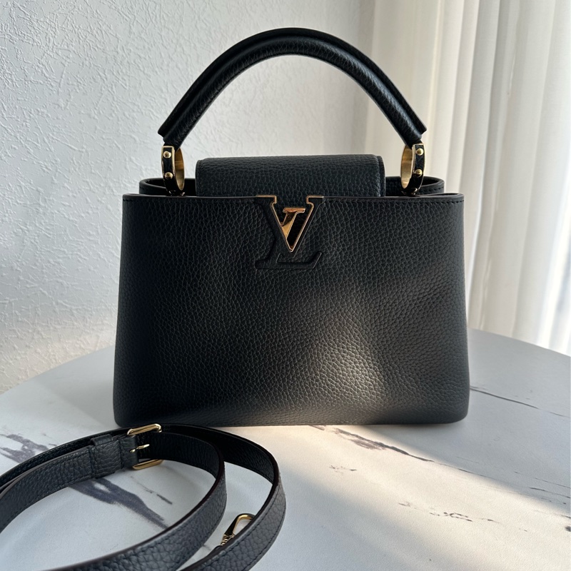 lv M24727 Capucines MM黑色手提包-0