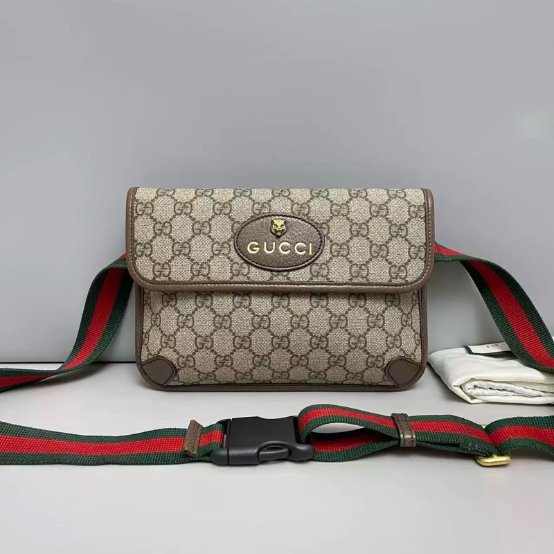 Gucci 老花虎頭腰包/胸包-0