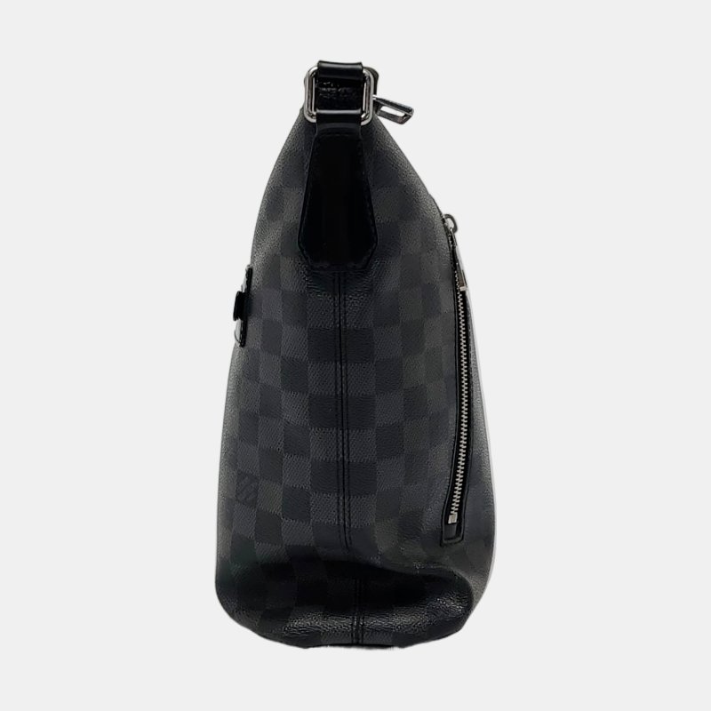 LOUIS VUITTON MICK 中號 灰色 塗層 帆布 棋盤格 斜背包 單肩包-3