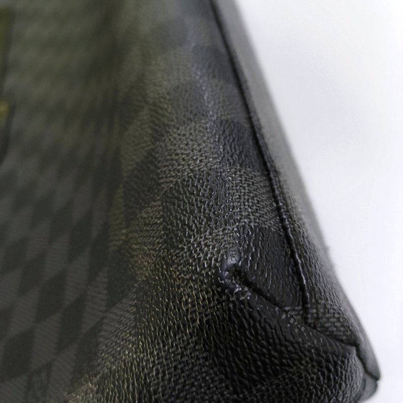 LOUIS VUITTON MICK 中號 灰色 塗層 帆布 棋盤格 斜背包 單肩包-10