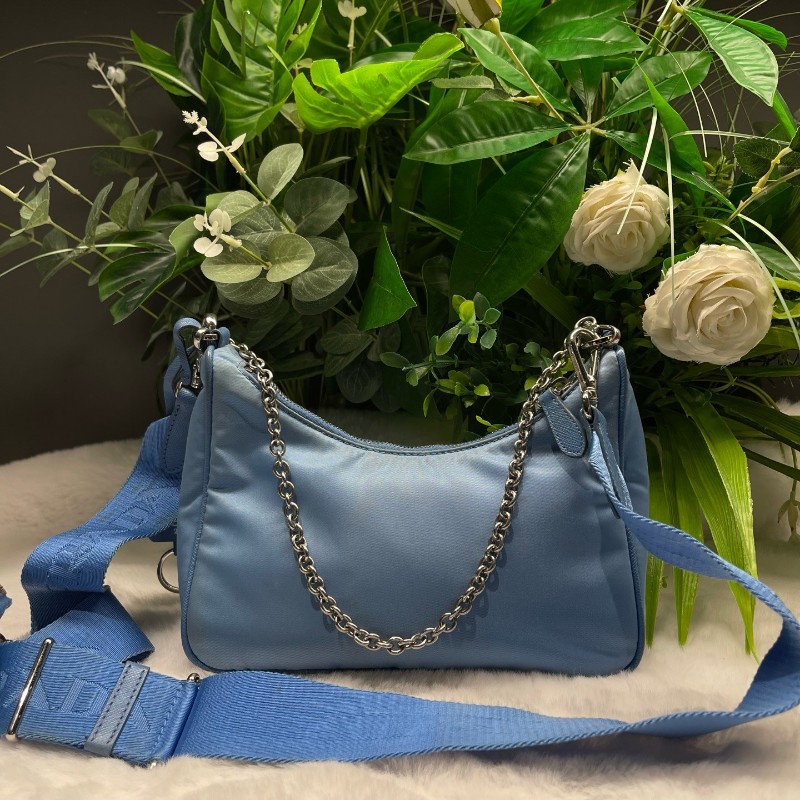 Prada 藍色 尼龍三合一 肩背包 斜背包-1