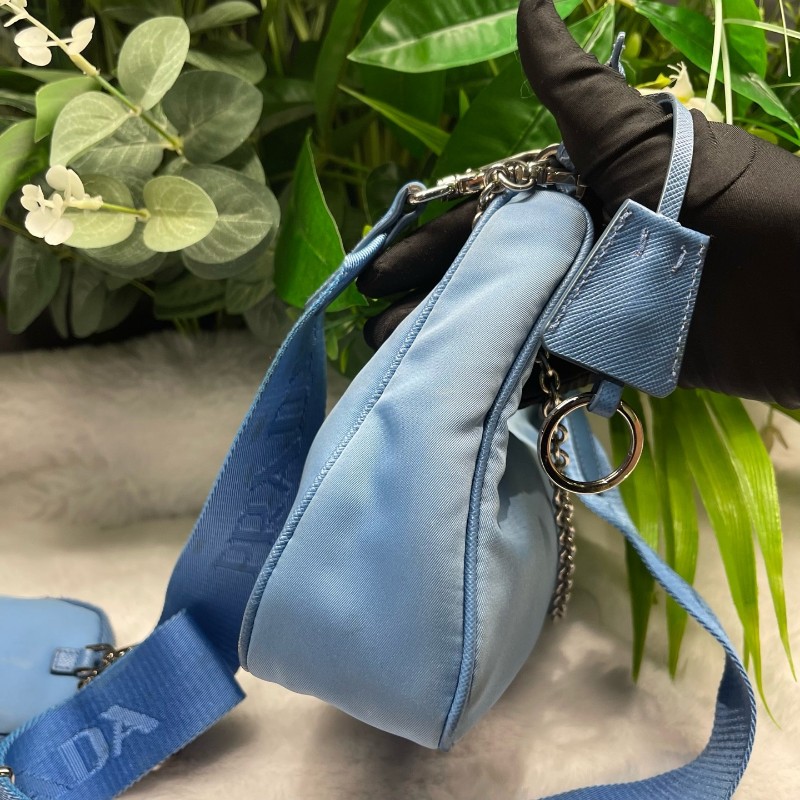 Prada 藍色 尼龍三合一 肩背包 斜背包-2