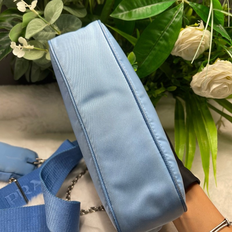 Prada 藍色 尼龍三合一 肩背包 斜背包-4