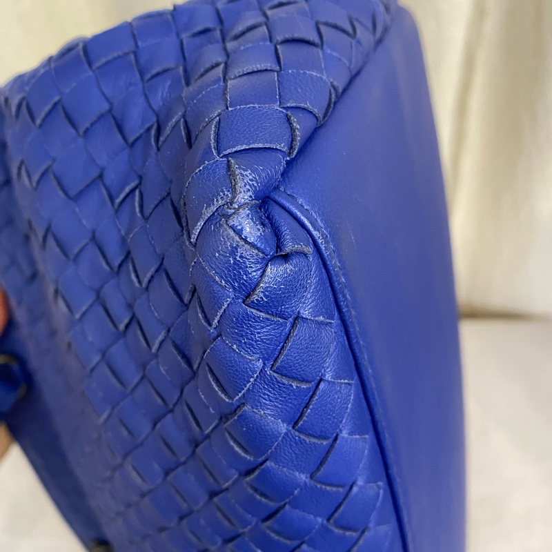 葆蝶家/Bottega Veneta 經典款 藍色手提單肩斜挎包-2