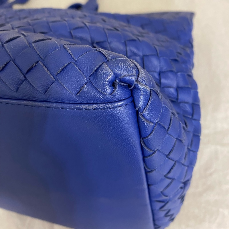 葆蝶家/Bottega Veneta 經典款 藍色手提單肩斜挎包-4