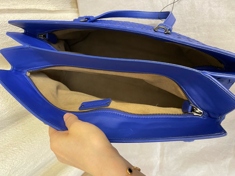 葆蝶家/Bottega Veneta 經典款 藍色手提單肩斜挎包-7