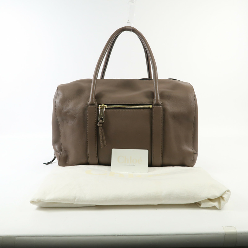 Chloe 羊皮皮革Hand Bag金扣手挽袋-9