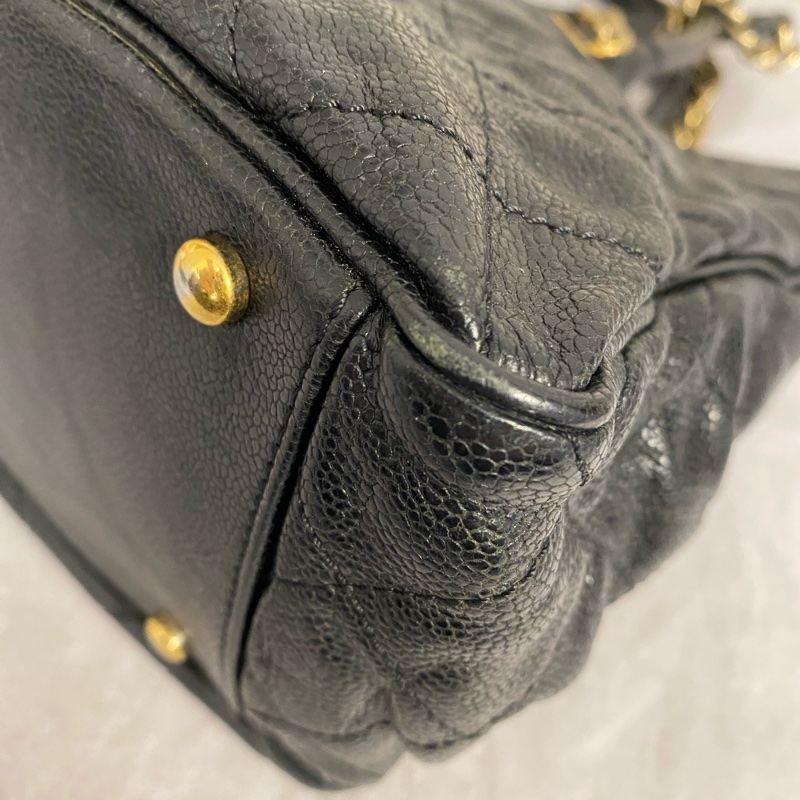 Chanel 黑金軟牛皮tote包可手提單肩-7