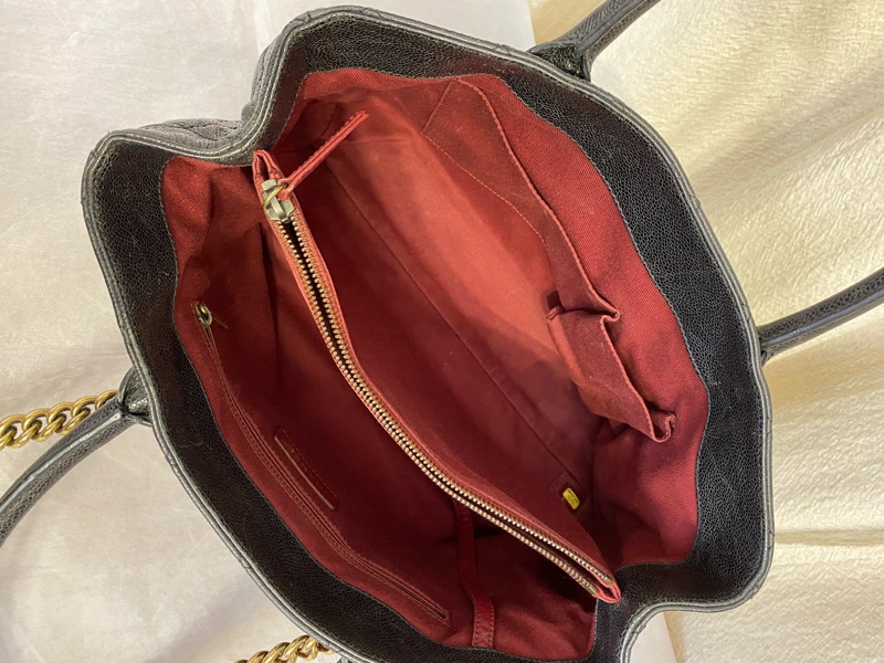 Chanel 黑金軟牛皮tote包可手提單肩-9