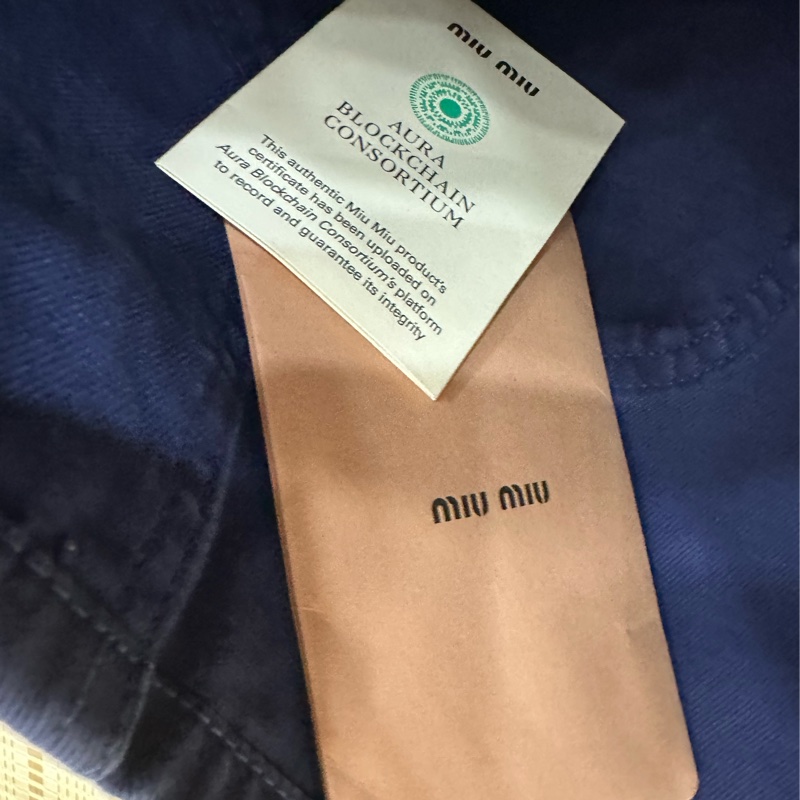 Miumiu25藍色牛仔短裙 38碼-4