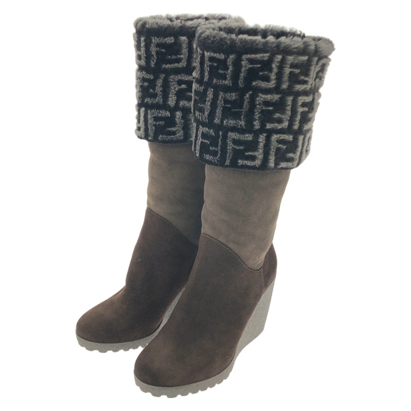 FENDI 靴子 靴子 棕色 二手 女士-0