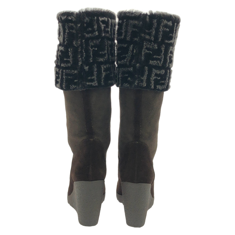 FENDI 靴子 靴子 棕色 二手 女士-1