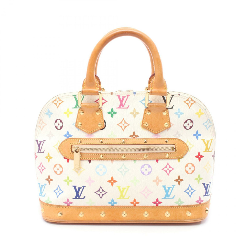 LOUIS VUITTON Alma 手提包 M92647 Monogram Multicolore 帆布 皮革 二手 女士-0