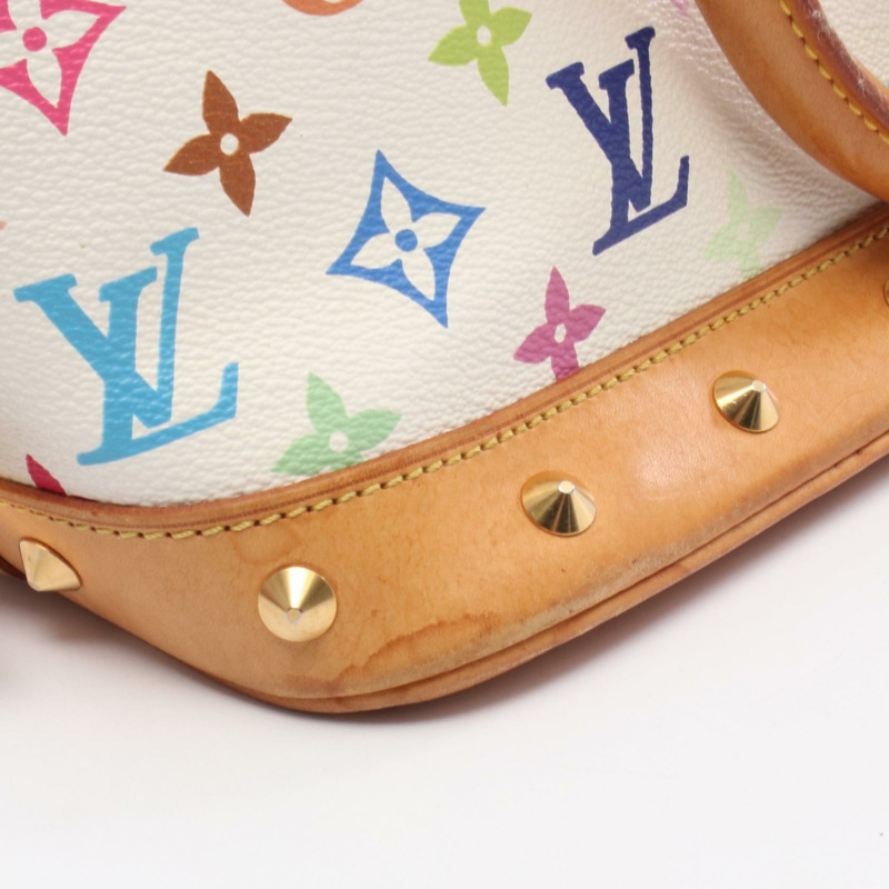 LOUIS VUITTON Alma 手提包 M92647 Monogram Multicolore 帆布 皮革 二手 女士-8