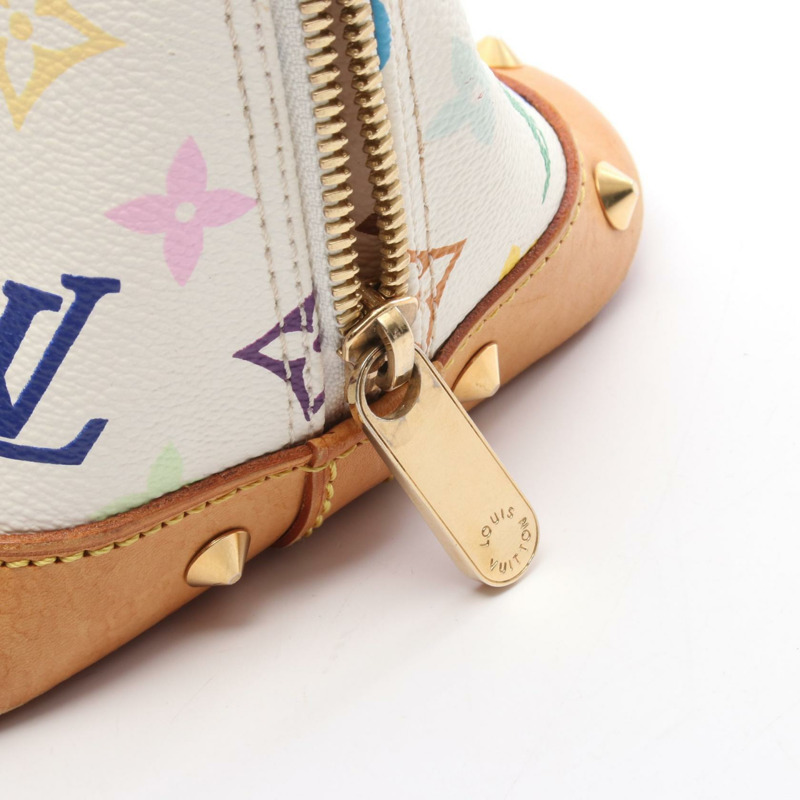 LOUIS VUITTON Alma 手提包 M92647 Monogram Multicolore 帆布 皮革 二手 女士-10