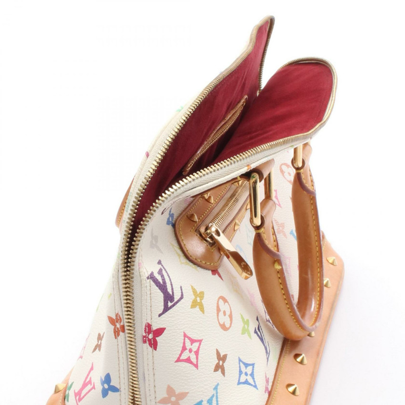 LOUIS VUITTON Alma 手提包 M92647 Monogram Multicolore 帆布 皮革 二手 女士-11