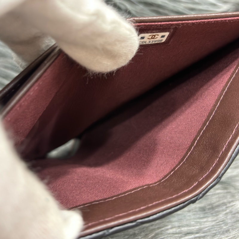 CHANEL AP0232 黑色 全皮 銀釦 三折 拉鍊零錢袋 錢包 中夾 卡夾 信用卡夾 皮夾-24