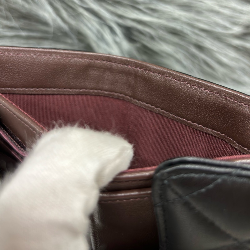 CHANEL AP0232 黑色 全皮 銀釦 三折 拉鍊零錢袋 錢包 中夾 卡夾 信用卡夾 皮夾-26