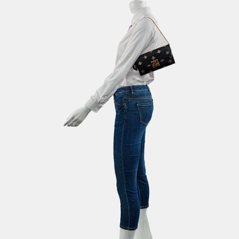 GUCCI Padlock 黑色 牛皮 印花 單肩包 手提包 手拿包-1