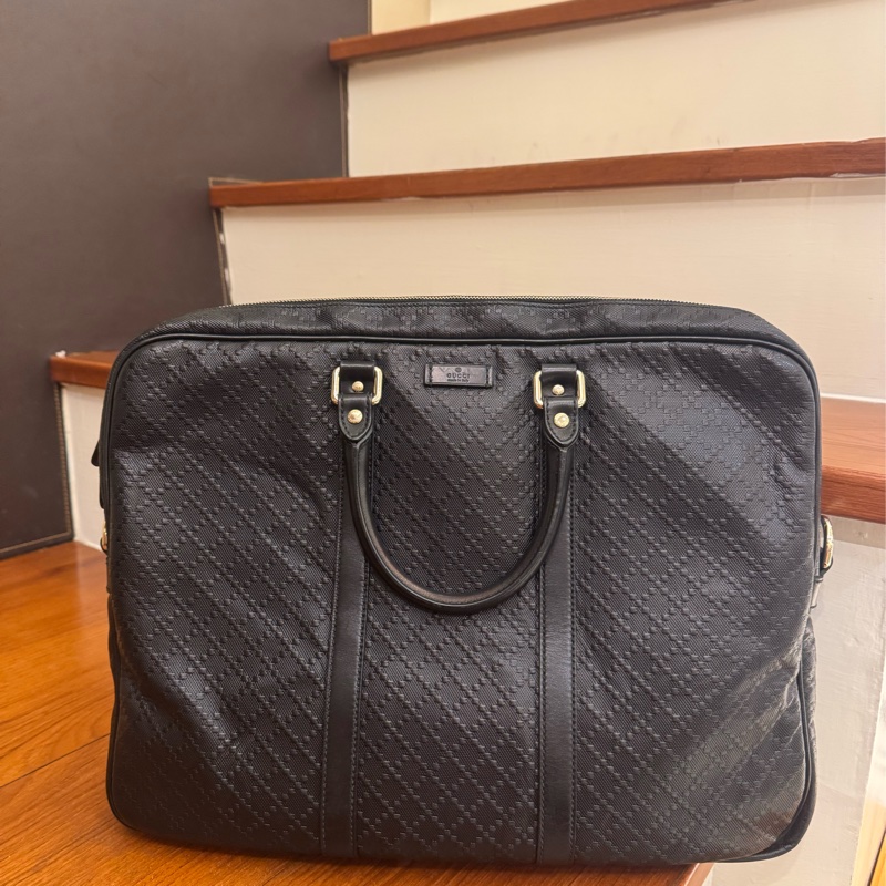 Gucci黑色手提公事包💼-0