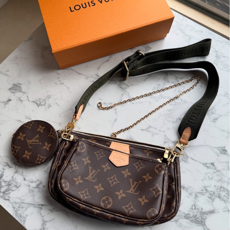 LV必收款✨✨綠寬背帶五合一麻將包-0