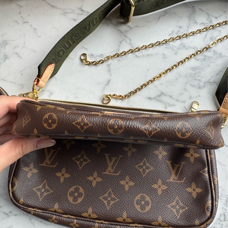 LV必收款✨✨綠寬背帶五合一麻將包-2