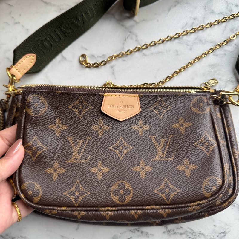 LV必收款✨✨綠寬背帶五合一麻將包-3