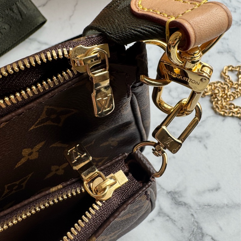 LV必收款✨✨綠寬背帶五合一麻將包-6