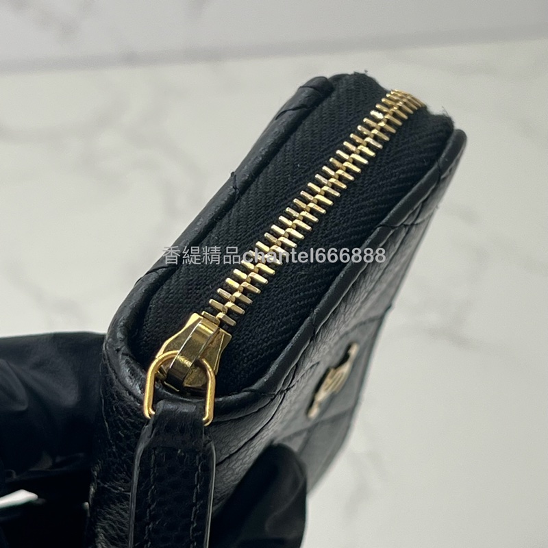 💗香緹國際精品💗 477 Chanel 香奈兒 卡包 黑金荔枝牛-2